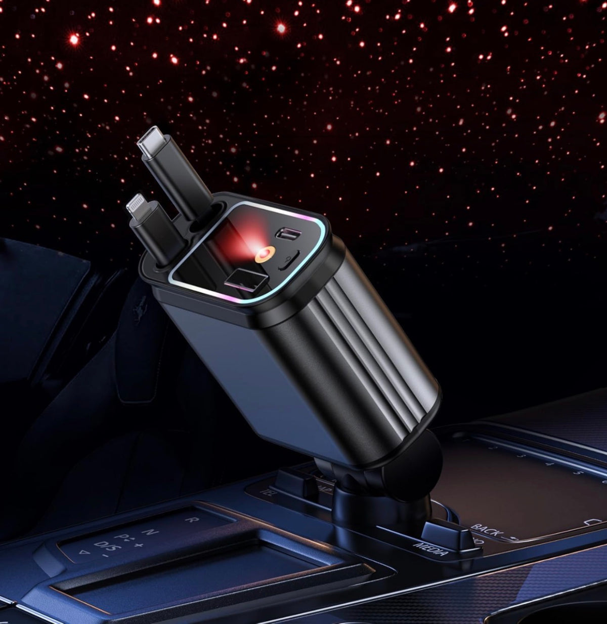 Voltière Starlight 4-in-1 Retractable Car Charger